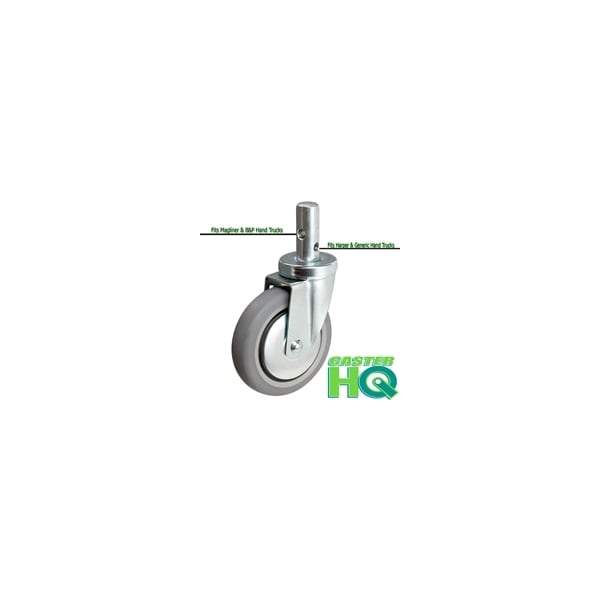 5" UNIVERSAL HAND TRUCK REPLACEMENT CASTER, Thermo Plastic Rubber (TP